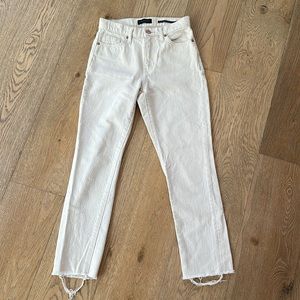 Banana Republic High Waist Straight Ankle Jeans Minimalist Rigid Cream 25
